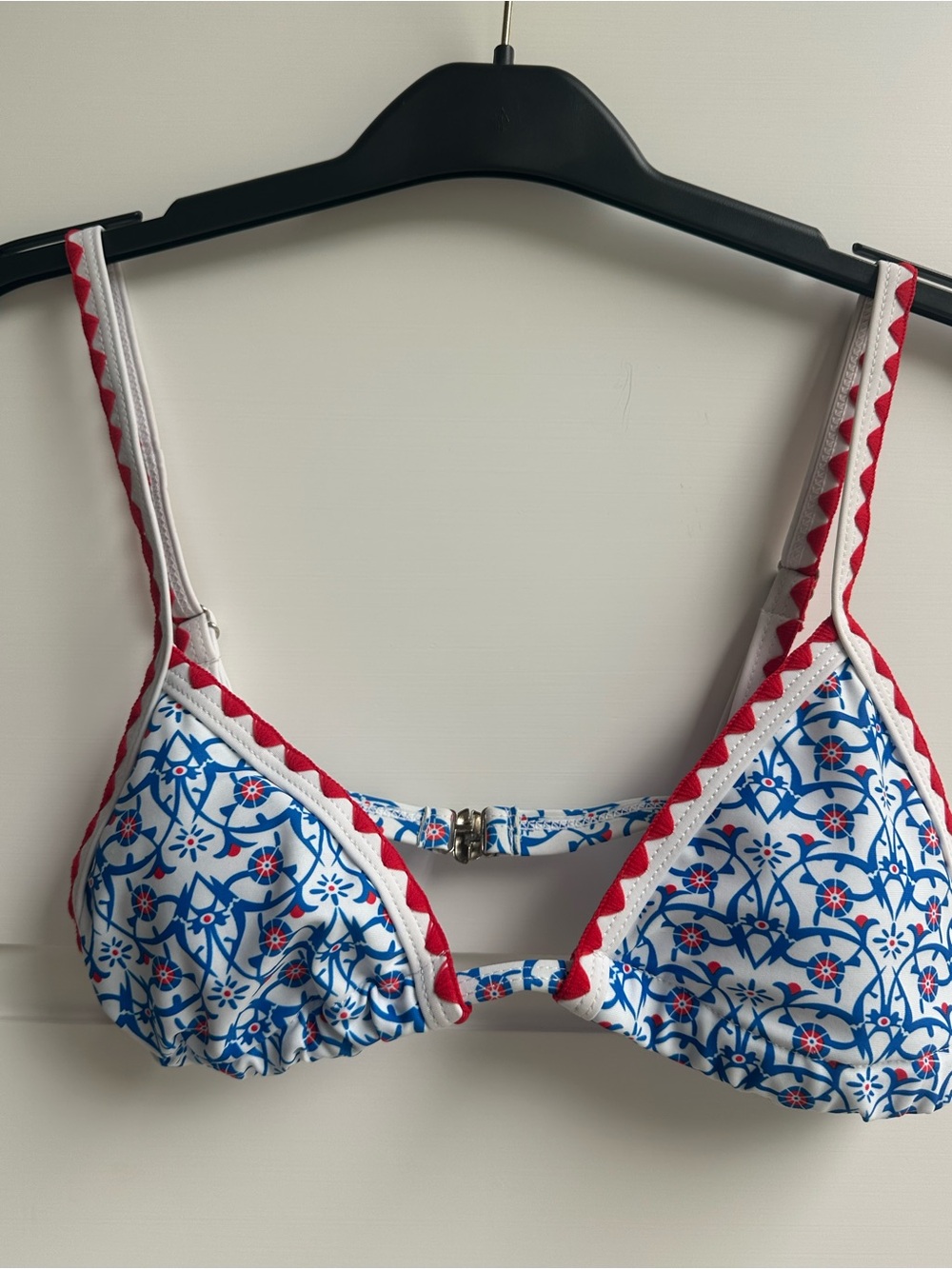 Blue & White Floral Bikini with Red Trim - Picture 7 of 9